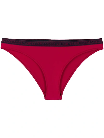 Stella Mccartney Logo-trim Bikini Bottoms In Red