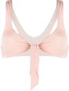 Stella Mccartney Tie-front Bikini Top In Neutrals