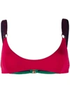 Stella Mccartney Logo-strap Sporty Bikini Top In Red