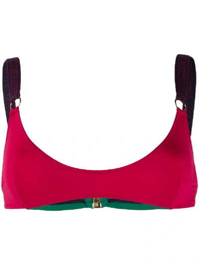 Stella Mccartney Logo-strap Sporty Bikini Top In Red