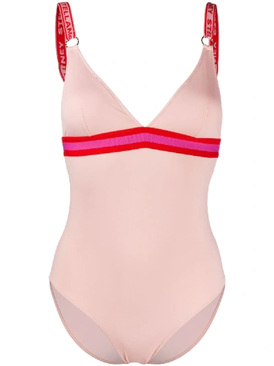 Stella Mccartney Logo-strap Sporty Bikini Top In Pink