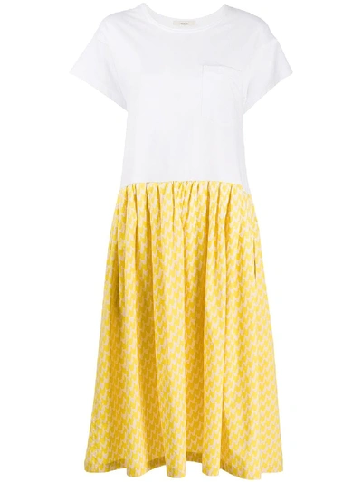 Odeeh Colour-block Midi Dress In 313 Canary Yellow