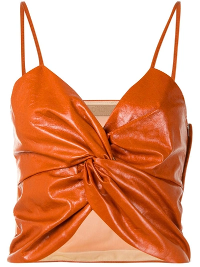 Drome Ruched Front Top In Orange