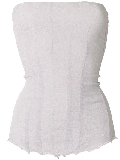 Marc Le Bihan Crinkled Strapless Top In Grey