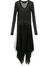 Marc Le Bihan Tulle-panelled Dress In Black