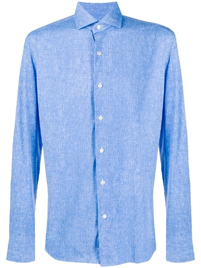 Orian Woven-effect Shirt In Blue