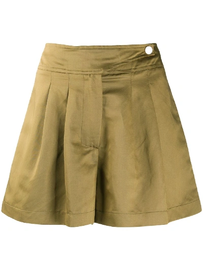 8pm High-waisted Pleated Skort In Green