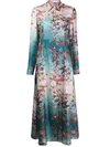 813 BUTTERFLY PRINT SILK DRESS