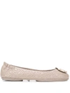 Tory Burch Minnie Quilted Ballerina Flats In Neutrals