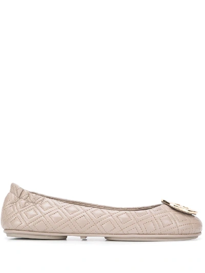 Tory Burch Minnie Quilted Ballerina Flats In Neutrals