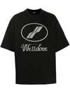 We11 Done We11done Black Reflective Logo T-shirt In Black
