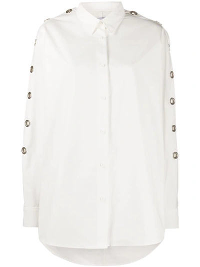 We11 Done Eyelet-embellished Cutout Poplin Shirt In White