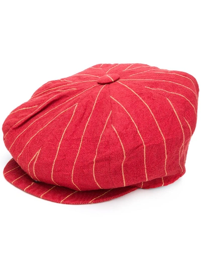 Nicholas Daley Pinstripe Baker Boy Cap In Red | ModeSens