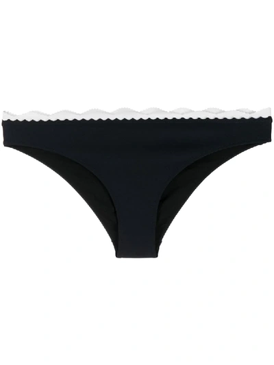 Stella Mccartney Scallop-trim Bikini Bottoms In Blue