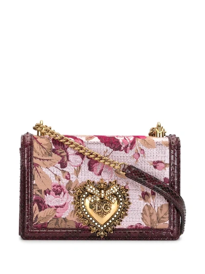 Dolce & Gabbana Devotion Jacquard Ramage Bag In Purple