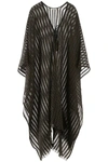 SAINT LAURENT STRIPED LAME' PONCHO