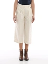 TWINSET WIDE LEG CROPPED PANTS IN WHITE