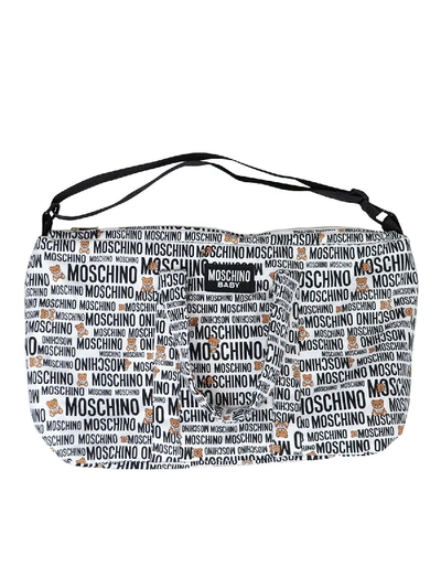 Moschino Teddy Logo Changing Bag In White