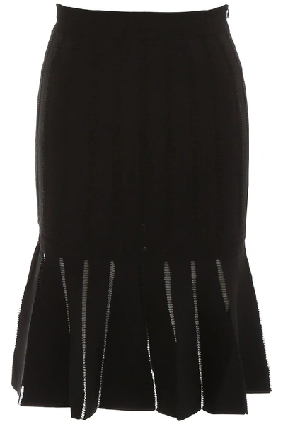 Alexander Mcqueen Knit Skirt In Black