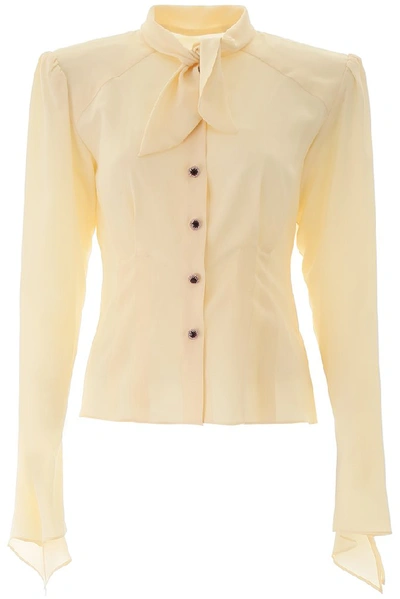 Dolce & Gabbana Pussybow Blouse In Beige