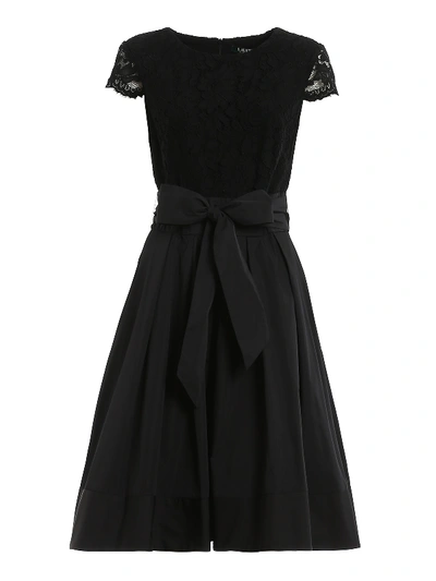 Polo Ralph Lauren Lace Bodice Dress In Black