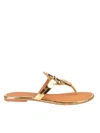 Tory Burch Miller Metallic Flat Sandals In Gold