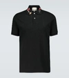 GUCCI EMBROIDERED COLLAR POLO SHIRT,P00437330