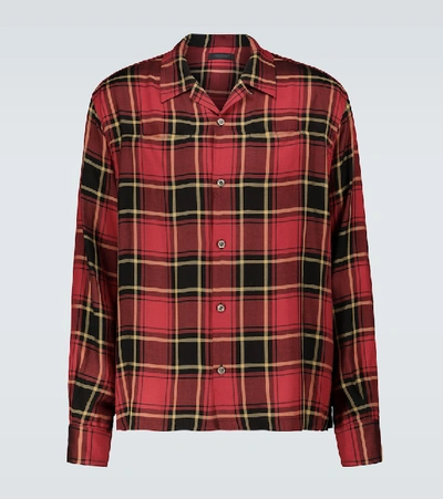 Undercover Checked Long-sleeved Shirt In Red