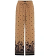 Undercover Printed Drawstring Pants In Brown