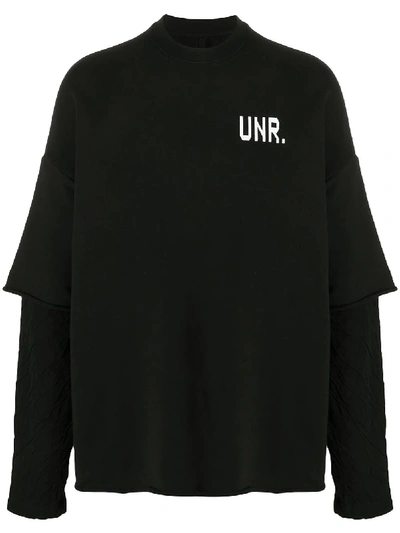 Ben Taverniti Unravel Project Sweatshirt Im Layering-look In Black
