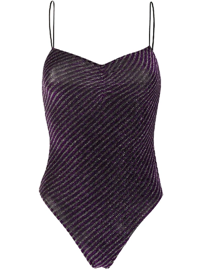 Missoni Striped Swimsuit In Purple