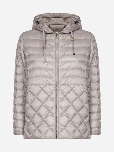 Max Mara The Cube Entresi Hooded Quilted Nylon Down Jacket In Grey