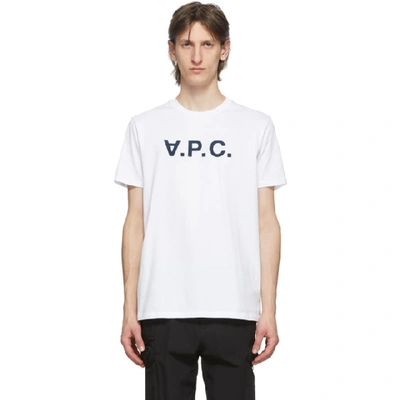 A.p.c. Vpc Logo-print Cotton-jersey T-shirt In White