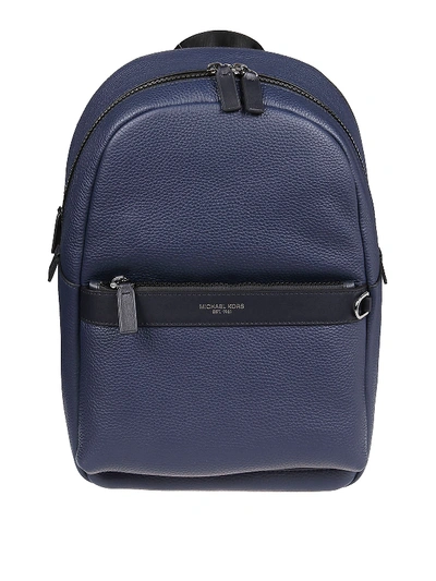 Michael Kors Greyson Blue Pebble Leather Backpack