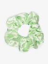 GANNI GREEN FLORAL PRINT SILK SCRUNCHIE,A246114808611