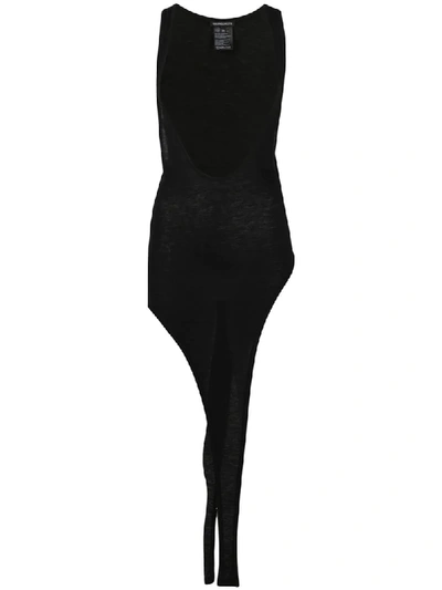 Ann Demeulemeester Deconstructed Bodysuit Tank Top In Black
