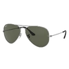 Ray Ban Aviator Classic Sunglasses Grey Metal Frame Green Lenses 58-14 In Grey Metal