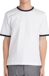 THOM BROWNE RINGER WOOL T-SHIRT,MJS083A-00042