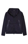 Moncler Scie Nylon Hooded Windbreaker In Navy