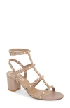 Valentino Garavani Rockstud Block Heel Sandal In Pink
