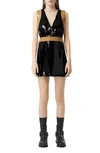 Burberry Oana Tape-trimmed Sequined Crepe Mini Dress In Black