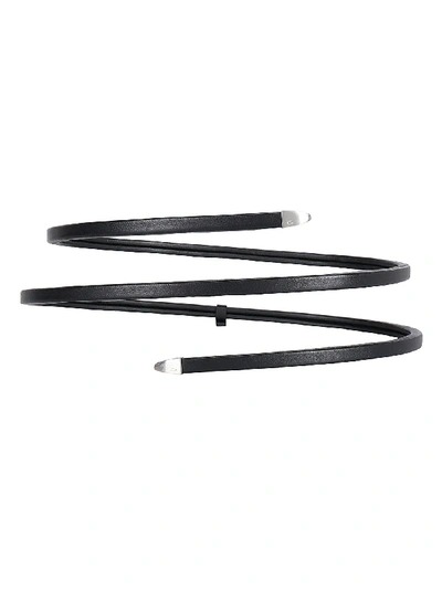 Bottega Veneta Spiral Leather Belt Black