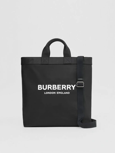 Burberry Artie Logo Tote Bag In Black