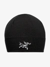 ARC'TERYX BLACK RHO STRETCH WOOL BEANIE HAT,1345614818573