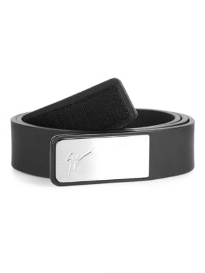 Giuseppe Zanotti Rubber Plate Belt In Nero