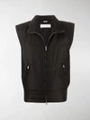 Random Identities Padded Sleeveless Jacket In Black