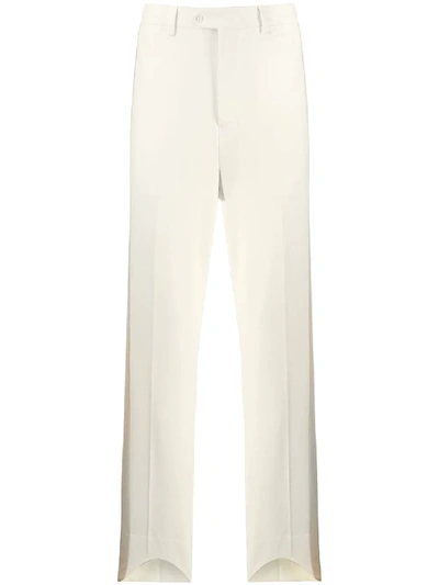 Paura High Waisted Slim Fit Trousers In White