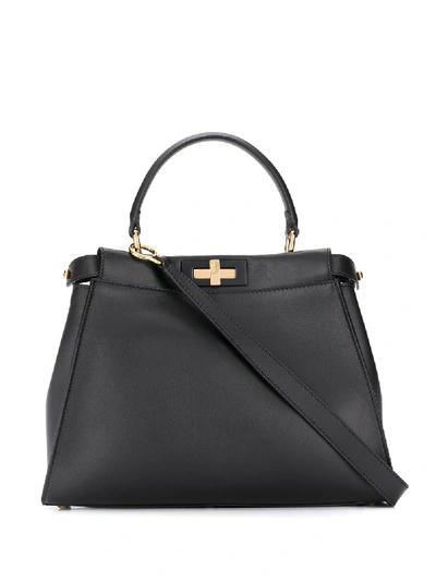 Fendi Peekaboo 手提包 In Black