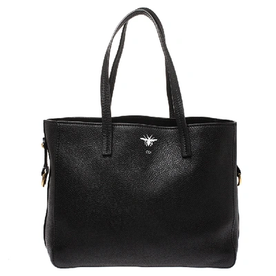 Pre-owned Dior Black Leather D-bee Shopper Tote