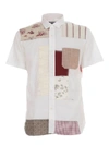 Junya Watanabe Patchwork Cotton Poplin Jacquard Shirt In White